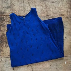 LAST DAY Maxi Dress Sleeveless Blue Black Lined